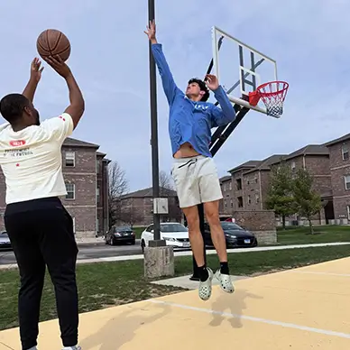 playing basketball